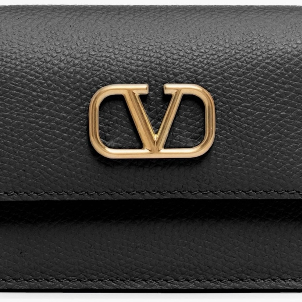 Valentino Black Leather with Gold Logo